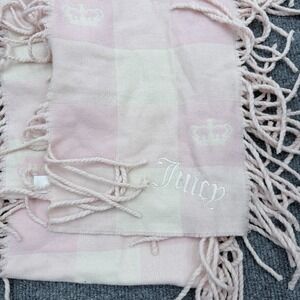 Juicy Couture Pink Tessle Scarf Women's One Size 100% wool